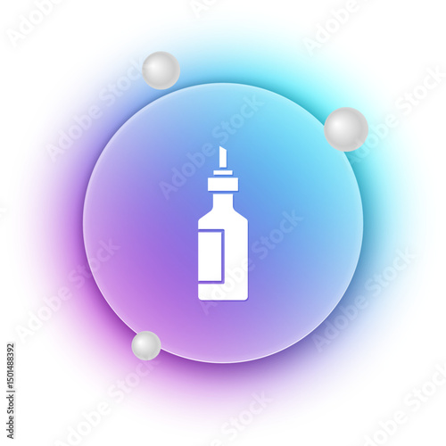 White Bottle of olive oil icon isolated on white background. Jug with olive oil icon. Blue and purple gradient circle background. Vector