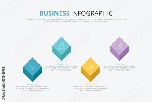 4 step Business Infographic Step-by-Step Process Visualization Template