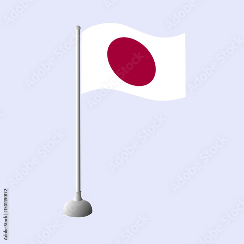 Japan flag, Japan table flag, Japan flag icon vector isolated on white background