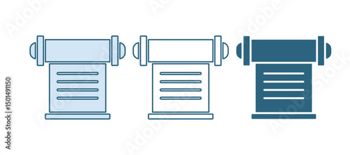 Blue Decree, paper, parchment, scroll icon icon isolated on white background. Vector