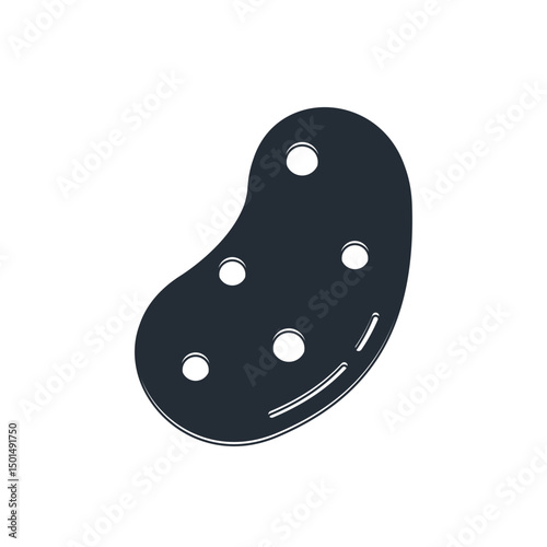 Black Potato icon isolated on white background. Vector