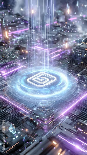 Holographic Blockchain Finance Systems Decentralized finance hologram, futuristic decentralized finance platform, glowing decentralized finance interface Digital Circuitry for DeFi Platforms