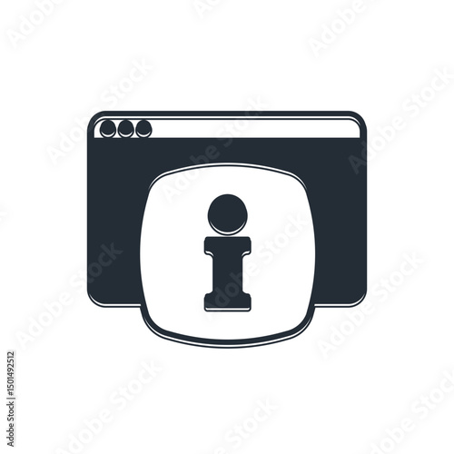 Black Computer monitor with text FAQ information icon isolated on white background. Frequently asked questions. Vector