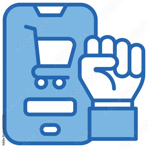 Purchasing Power Blue White Icon