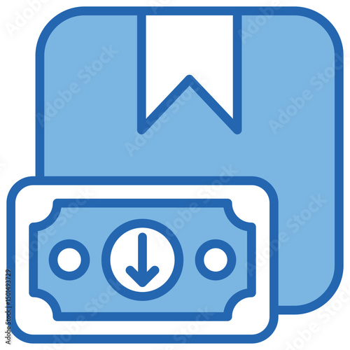 Deflation Blue White Icon