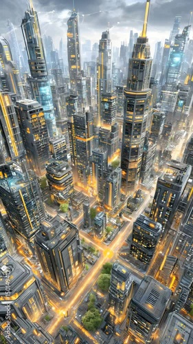 Futuristic Smart Cities Powered by DeFi Technology Decentralized finance smart city, futuristic decentralized finance grid, connected decentralized finance network Urban Blockchain Connectivity 