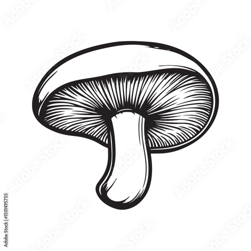 Vector illustration of various mushrooms with different shapes and styles, perfect for use in botanical designs, culinary projects, forest-themed artwork, and educational materials about fungi