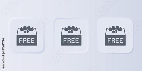 Grey Donation food icon isolated on grey background. Set icons in square buttons. Vector