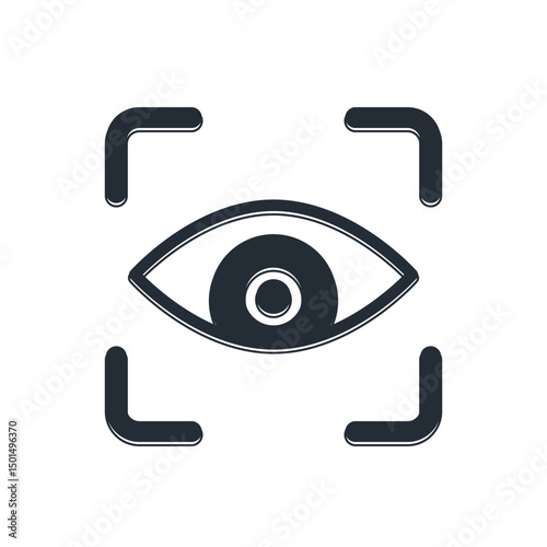 Black Eye scan icon isolated on white background. Scanning eye. Security check symbol. Cyber eye sign. Vector