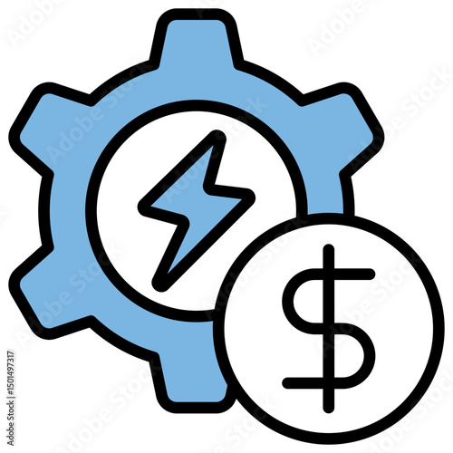 Energy Sector Blue Black Icon