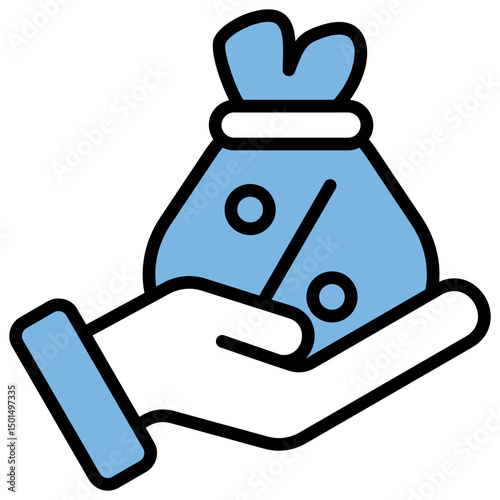 Subsidy Blue Black Icon