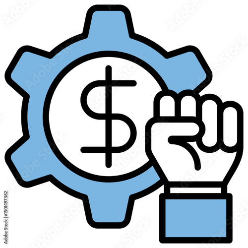 Economic Reform Blue Black Icon