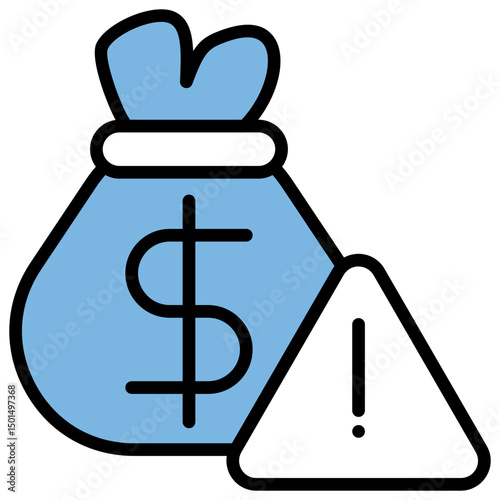 Budget Deficit Blue Black Icon