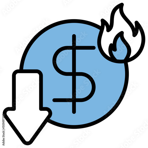 Inflation Blue Black Icon