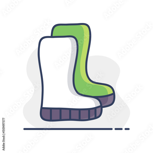 Rubber boots isolated vector icon