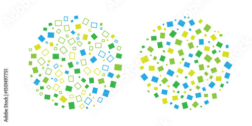 Abstract circle of rectangular background scripts with filler patterns. vector illustration Eps 10
