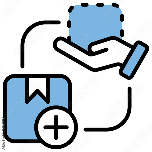 Supply And Demand Blue Black Icon