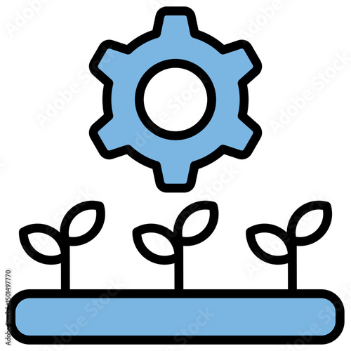 Agriculture Blue Black Icon