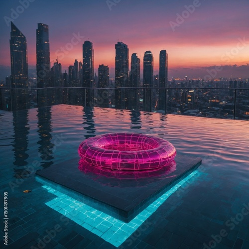 dubai marina united arab emirates at night
