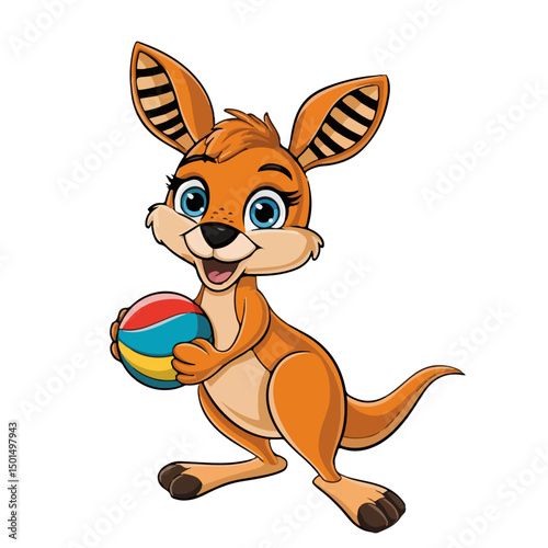 kangaroo cartoon animal vector illustration