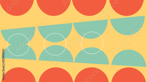 Abstract Tilted Semicircle Grid Background