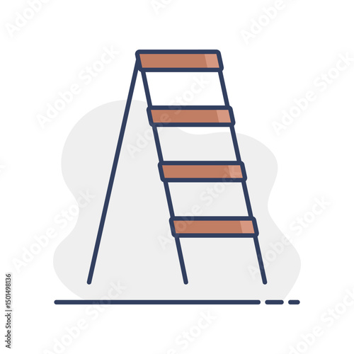 Garden stairs, stepladder isolated vector icon