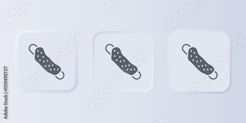 Grey Washcloth icon isolated on grey background. Bath house sauna washcloth sign. Item for pleasure and relaxing. Set icons in square buttons. Vector