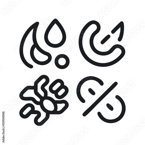 Abstract vector icons set six clean crisp silhouette designs