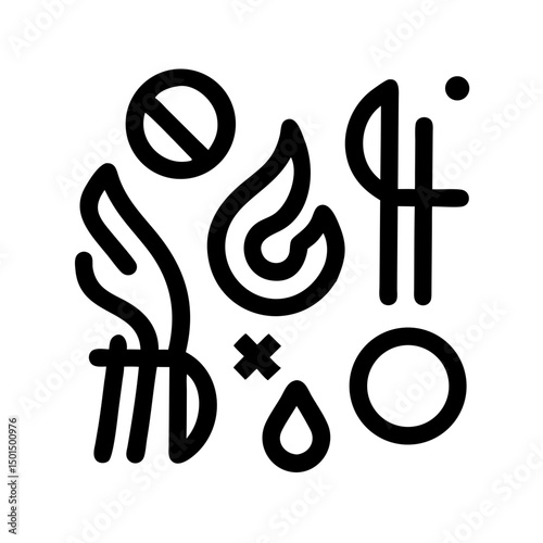 Abstract vector silhouette design element with crisp edges for design projects