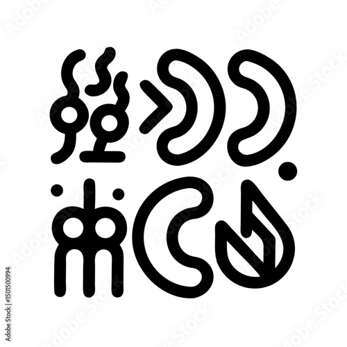 Abstract vector silhouette design element with clean crisp edges for design projects