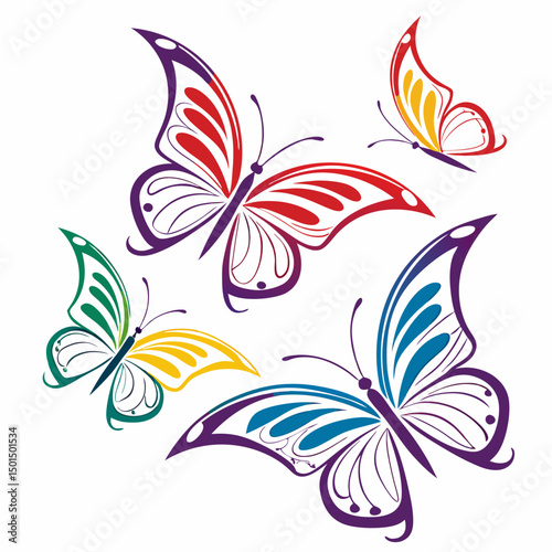 Colorful butterfly design abstract art nature spring summer