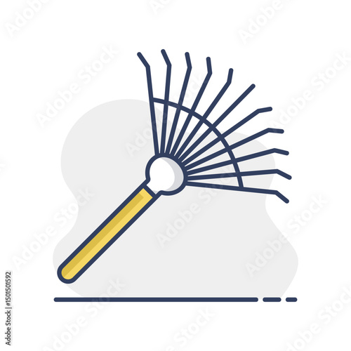 Rake for loosening ground and collecting leaves