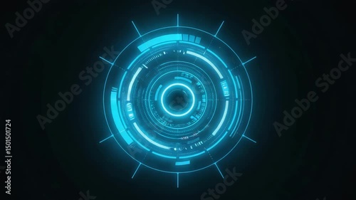 Sci-Fi UI Element: Circular Blue HUD