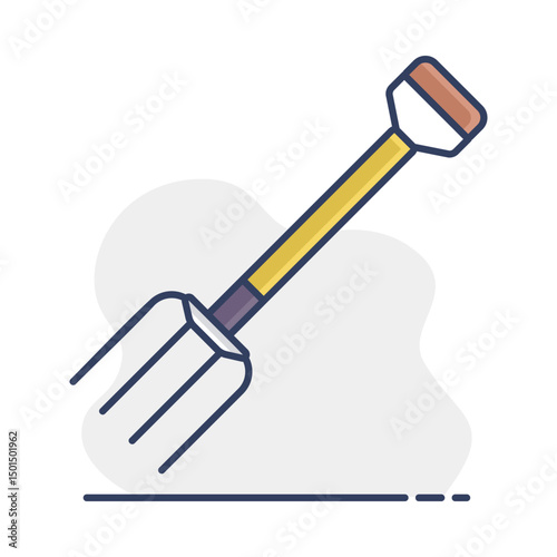 Garden pitchfork isolated vector icon