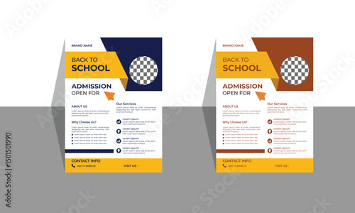 kids school admission flyer template. Flyer brochure cover template for Kids back to school education layout design. modern kids admission education poster, brochure  design