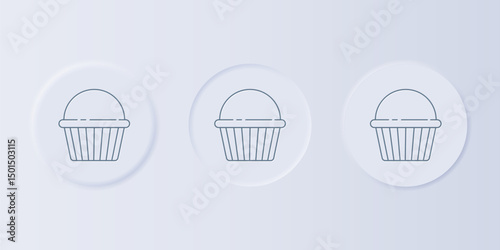 Grey Easter cake icon isolated on grey background. Happy Easter. Set icons in square buttons. Vector