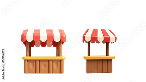 3d cute sales booth png