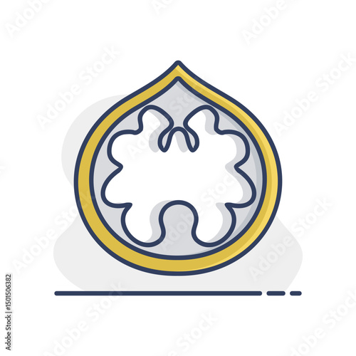 Walnut isolated design vector icon. Fruit sign