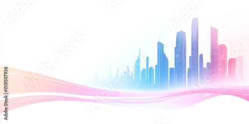 Abstract urban skyline business background