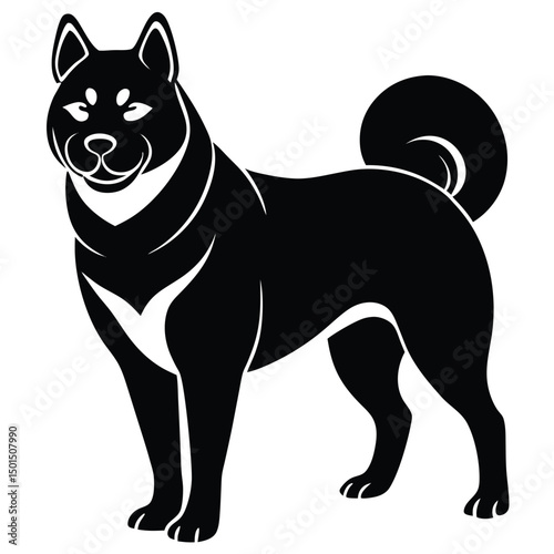 akita dog vector sihouette