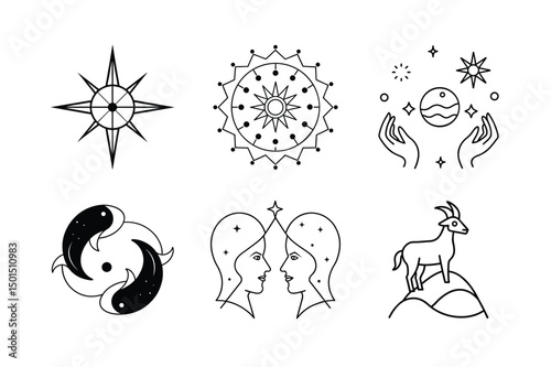 Twelve Zodiac Signs Vector – Spiritual Horoscope Icons