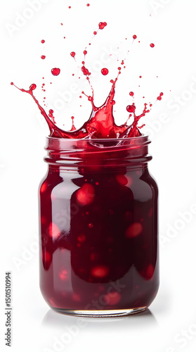 Pot de confiture à la cerise 