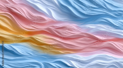 Abstract Colorful Water Wave Motion Art with Soft Smooth Blurred Texture