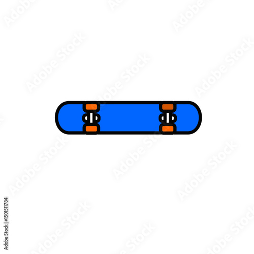 Blue Skateboard Illustration Vector Graphic Design, Simple Skateboard Design, Flat Style Skateboard Icon, Skateboarding Equipment, Sport Equipment Illustration