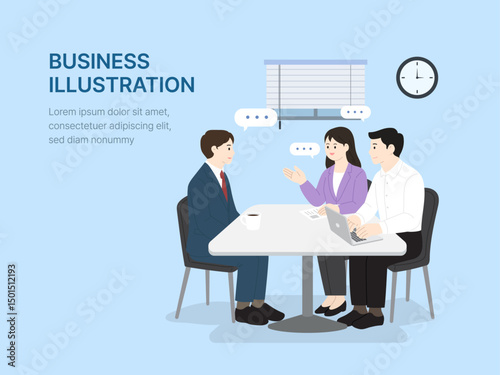Interview or business meeting in office setting