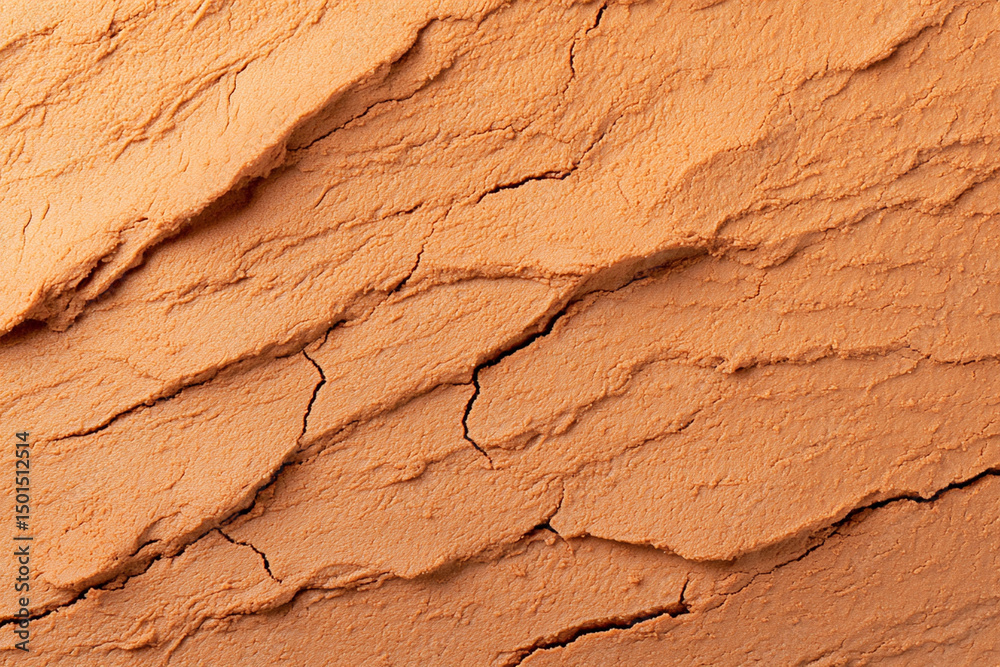 Fototapeta premium Close-up view of chocolate surface with visible cracks and texture details