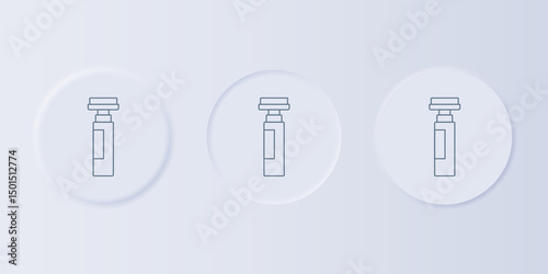 Grey Marker pen icon isolated on grey background. Set icons in square buttons. Vector