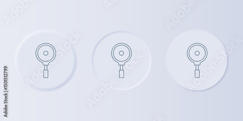 Grey Frying pan icon isolated on grey background. Fry or roast food symbol. Set icons in square buttons. Vector