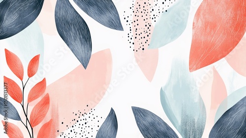 Abstract Floral Watercolor Design with Pastel Hues