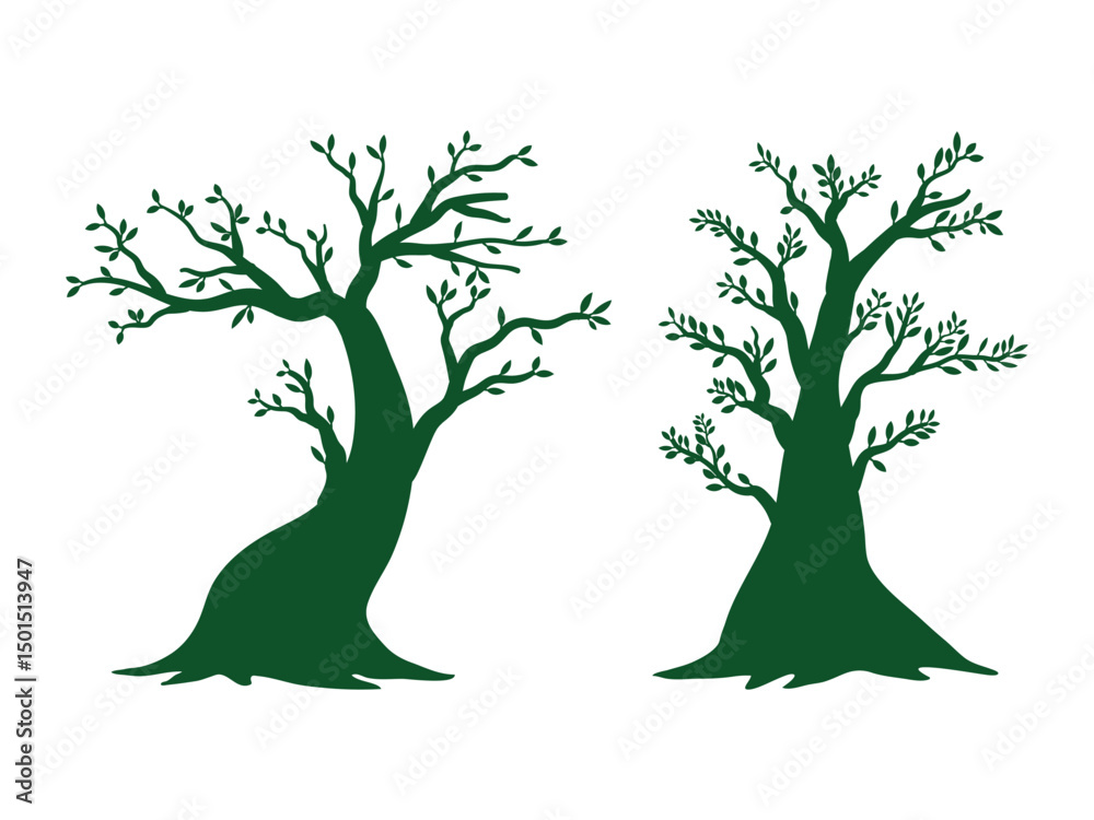 Fototapeta premium Tree silhouette vector illustration